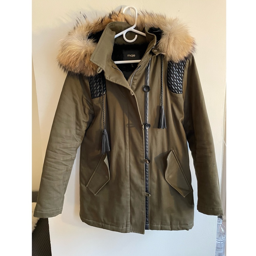 Green Parka Maje size 40 (France) or size 1 (US)
